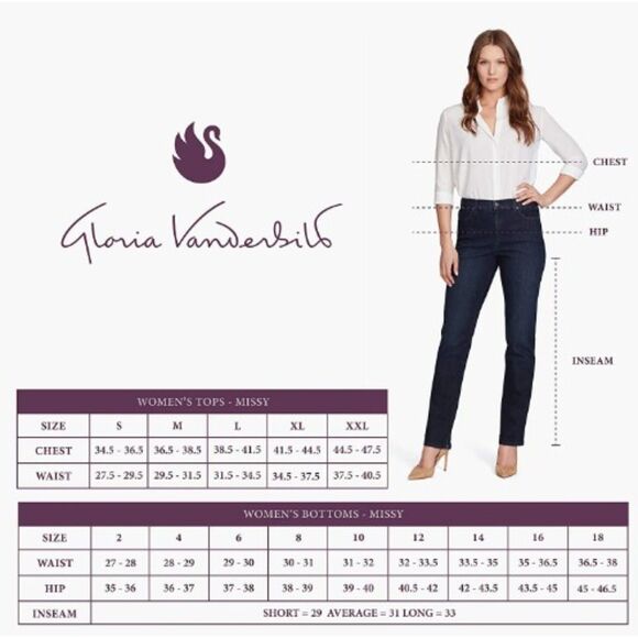 GLORIA VANDERBILT Womens Classic Amanda High Rise Tapered Jean Size:18 Brown - Picture 4 of 10